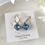 大人に憧れる　シンプルラウンドイヤリング　Ice blue