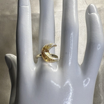 送料込🌙幸運を招く三日月オルゴナイトリング💍出雲大社・神在月稲佐の浜の砂封印