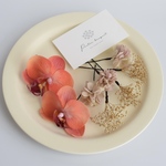 胡蝶蘭S髪飾り　オレンジNo.2 ドライフラワー髪飾り　ヘアパーツ　浴衣　夏祭り　髪飾り　ヘアクリップ　七五三　被布飾り　753 七五三髪飾り　造花髪飾り