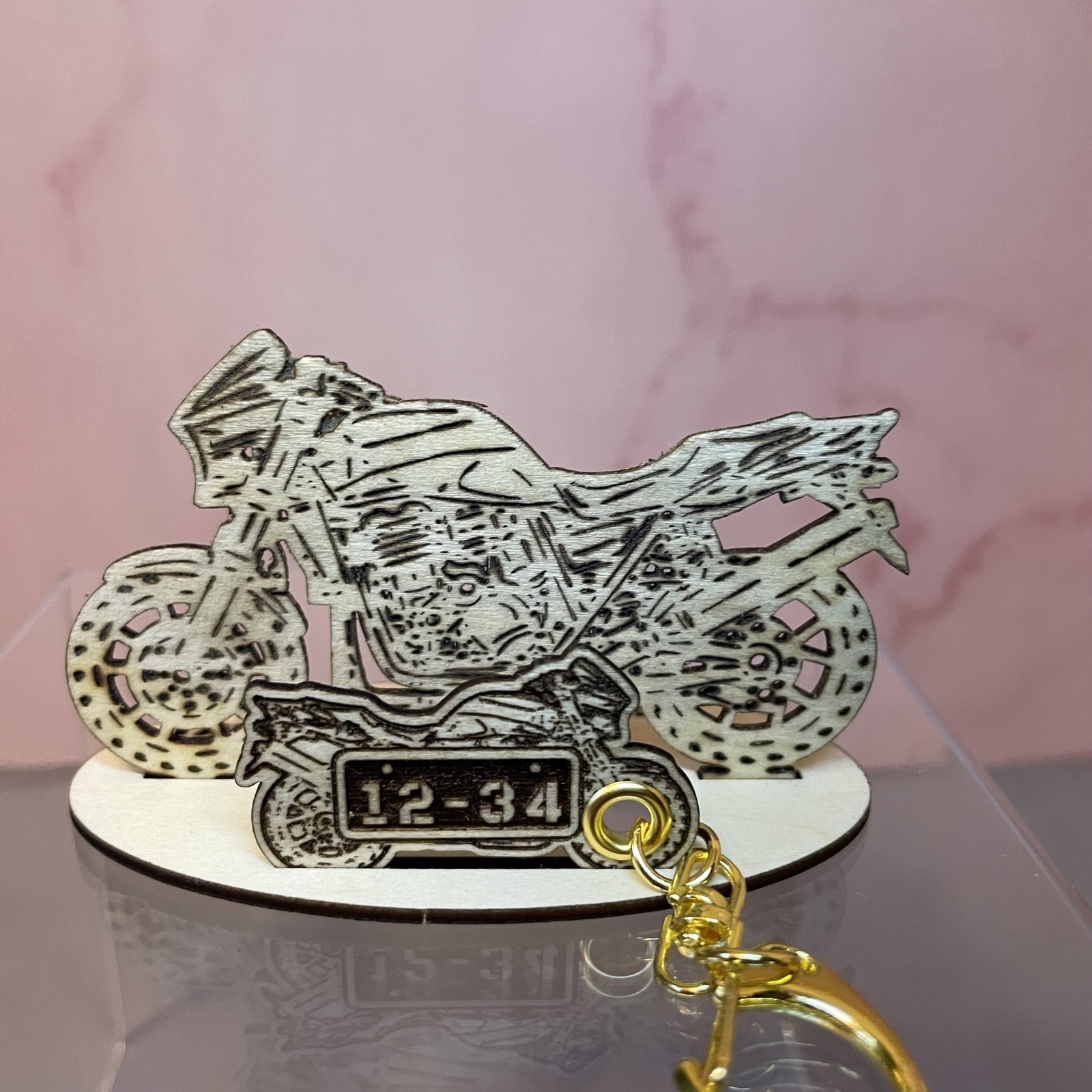 バイク カワサキ ZXR1200 DAEG 模型 木製 フィギュア スタンド