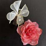 【舞】　蝶　バラ　セット　髪飾り　お呼ばれ　ワンタッチ