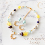 little princess＊ night sky ☆ キッズイヤリング + キッズ ネックレス セット ＊ キッズアクセサリー 女の子 誕生日 プレゼント 贈り物 星 月 星座 スター 宇宙 夜空