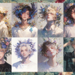 デザインペーパー　FLOWER CROWN BOY コラージュシート