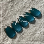 ブルーグリーンマグネットネイル