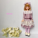 リカちゃん服　ブライス服　アンティーク風ドレス　ローズの香りに誘われて🌹