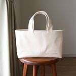 生成り　倉敷産8号帆布使用横長トートM【受注製作】