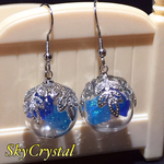 空ドーム〜ブルー☆パール〜ピアス（イヤリング）