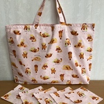 🉐アライグマレッスンバッグ➕コースターセット(ピンク)