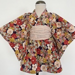 ハンドメイド浴衣【現品限り】80〜90cm  24-9