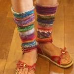 素足+サンダル＋《レッグウォーマー》くしゅくしゅ♪★クーラー病・冷え取り対策に！★ 洗濯機丸洗いOK!