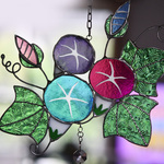 ステンドグラス　朝顔　の　サンキャッチャー