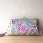 アートな草花　クラッチバッグ  ラベンダー　リバティ