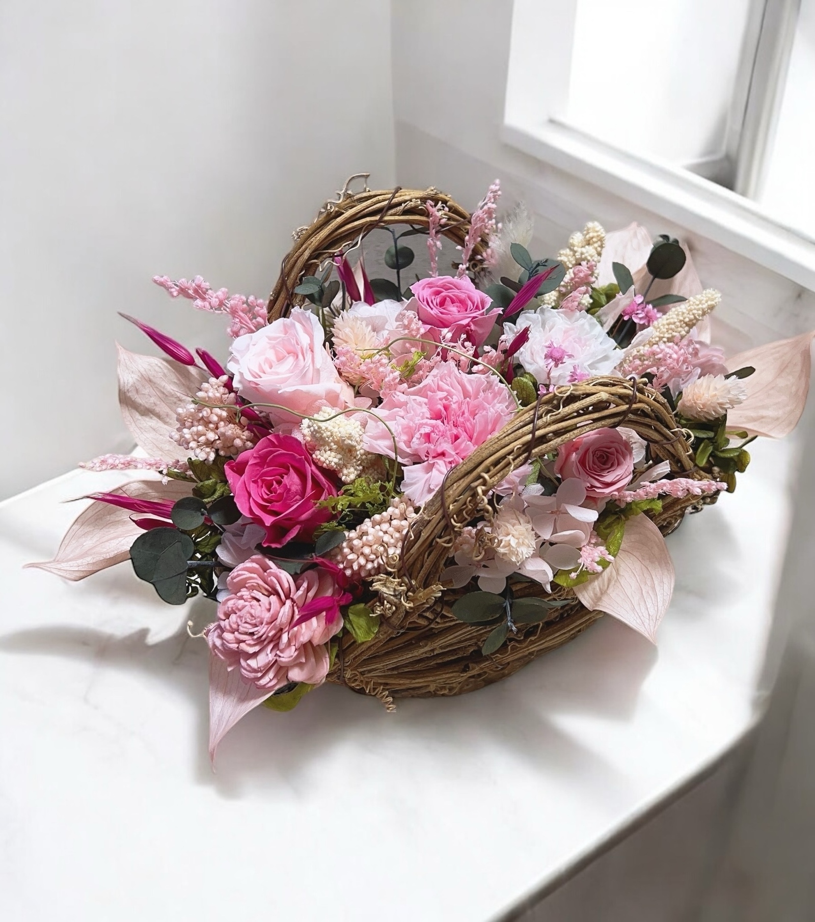 バスケットアレンジ - プリザーブドフラワーの人気通販 | minne