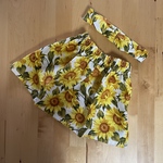 zaitsushinさま専用　ひまわり🌻のギャザースカート＆ヘアーバンド