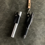 【SS Cヌメ革 黒oil】直径14ｍｍのペンが入る筒状ペンホルダー ペンケース 240713