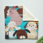 dog！⑧ 大人ポケットsize ○６重ガーゼハンカチ○絵画のような可愛い犬  トイプー○黄色 ストライプ