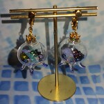 クラゲドームのピアス(青)(ピアス変更可)