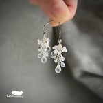 🩵new🌟ホワイトオパールとしずくのピアス/イヤリング