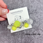 ポコポコneoncolorヘアクリップ(ネオンイエロー)