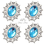  4個★オーバルストーンパーツ（アクアマリン）AS-11