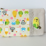 セキセイインコ◇定番なポーチ◇通帳ケース◇小鳥◇黄ハル