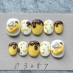 ネイルチップチョコバナナ3Dひょっこりくまさん個性派935