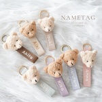 S005【 Airie Original Name Tag 】 オーダーメイド ネームタグ 幅2.5cm くまさん付き 送料無料