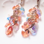 ガラスビジューのピアス イヤリング オールドピンク 人魚姫 海