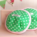 可愛い布母乳パット～グリーンドット＆ピンク