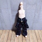 ブラックチェックパンツ【ダブル裾】/ベルトパーツ付(オビツ11/標準/脚長/ピコドー9/10/YMY11修正版)