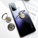 セピア色のムーブメント(歯車)のスマホリング（バンカーリング）