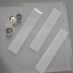 <6枚> PVCビニールパーツ クリアホワイト（乳白色) 長方形シート70×14mm 