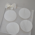 <4枚> PVCビニールパーツ クリアホワイト（乳白色) ラウンドシート42mm カット入り＆穴開けガイドシート付き