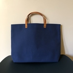 [オーダー] シンプル 帆布 トートバッグ A4サイズ  くろ×くろ