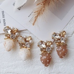 【 ﾋﾟｱｽ / ｲﾔﾘﾝｸﾞ】大人可愛いくすみカラーのいちごピアス / イヤリング（ホワイト×ブラウン）