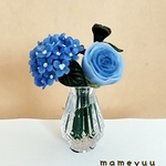 ミニチュア　紫陽花の花瓶(ブルー系)