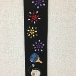 ちりめん細工・夏の花火タペストリー