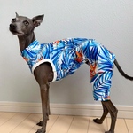 オーダー犬服 UVカット・接触冷感 ラッシュガード ロンパース  ハワイアンブルー
