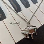 【silver925ロジウム仕上げ】🎹グランドピアノのネックレス(60センチ、75センチ)