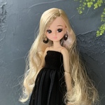 ⭐︎ ⭐︎🆕リブニットプリーツレースワンピース　黒　ニットパンツ付き　リカちゃん服　リカちゃんアウトフィット