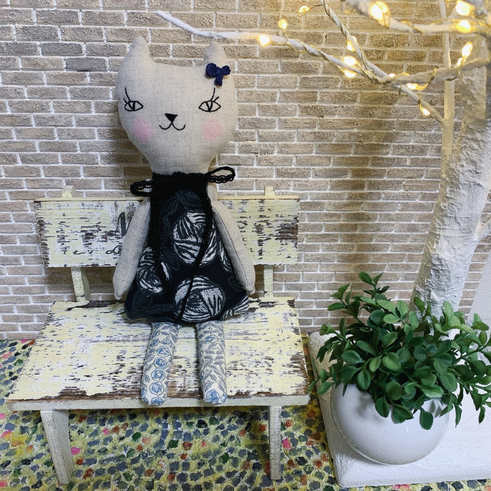 ねこちゃん ぬいぐるみ ＊ ミナペルホネン rosy KH - mimi minette