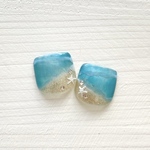 【現品】フットネイルチップ 28 親指 波打ち際ネイル  ペディキュアネイル