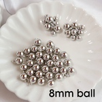 〈シルバー〉 8mm ball カン付き CCB ビーズ 球 20点