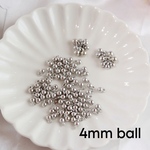 〈シルバー〉 4mm ball カン付き CCB ビーズ 球 80点