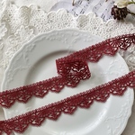 1m 綺麗 花 フラワー ケミカルレース ブレード ワインレッドBK240734 ハンドメイド 手芸 素材 材料