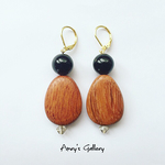 Wood beads＊Brown×Black
