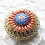 ヴィンテージチェコガラスボタン ゴッホ