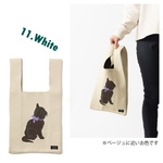 Jubilee ニットトートバッグ 黒猫デザイン マルシェバック 11.White JB-toteK-011