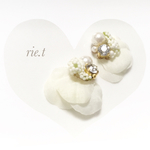  【rie.t】花嫁のホワイトブーケ♡イヤリングもピアスも可能