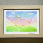 パステルアート　虹色の夕暮れ空　パステル画原画